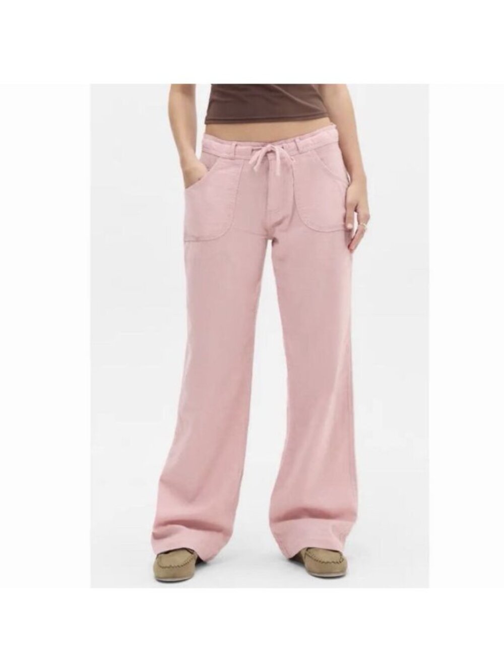 Urban Outfitters BDG Five pocket lightweight linen pants Size Large Pink Boho